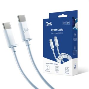 3mk Hyper Cable USB-CUSB-C 2m, 100W, biely 3MK464543