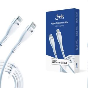 3mk Hyper Silicone Cable USB-CLightning MFI 1m, 20W, biely 3MK444071