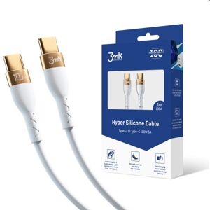 3mk Hyper Silicone Cable USB-CUSB-C 2m, 100W, biely 3MK464598