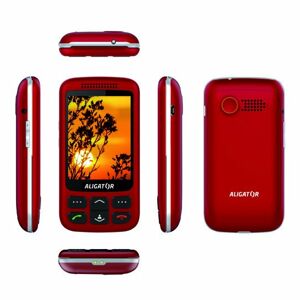 Aligator VS900 Senior, Dual SIM, červeno-strieborný + stolná nabíjačka 95AL609