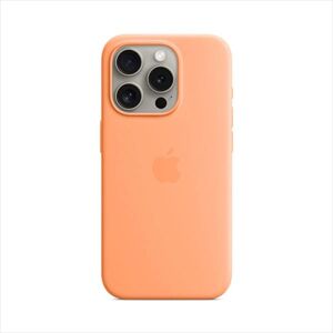 Silikónový zadný kryt pre Apple iPhone 15 Pro Max s MagSafe, sorbetová oranžová MT1W3ZMA