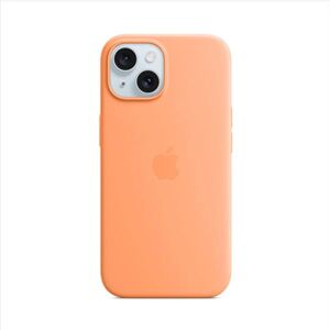 Silikónový zadný kryt pre Apple iPhone 15 s MagSafe, sorbetová oranžová MT0W3ZMA
