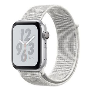 Apple Watch Nike+ Series 4 GPS, 44mm Silver Aluminium Case with Summit White Nike Sport Loop MU7H2HC/A
