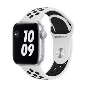 Apple Watch Nike Series 6 GPS, 44mm Silver Aluminium Case with Pure Platinum/Black Nike Sport Band - Regular MG293VR/A