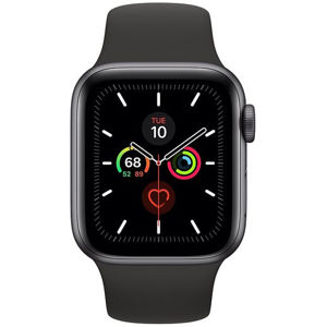 Apple Watch Series 5 GPS, 40mm Space Grey Aluminium Case with Black Sport Band MWV82VR/A