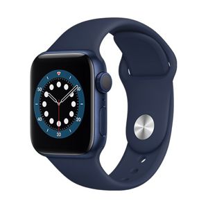 Apple Watch Series 6 GPS, 44mm Blue Aluminium Case with Deep Navy Sport Band - Regular M00J3VRA