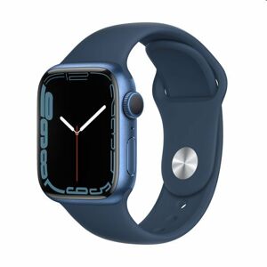 Apple Watch Series 7 GPS, 41mm Blue Aluminium Case with Abyss Blue Sport Band - Regular MKN13VR/A
