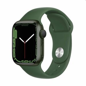 Apple Watch Series 7 GPS, 41mm Green Aluminium Case with Clover Sport Band - Regular MKN03VRA