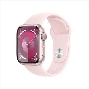 Apple Watch Series 9 GPS 41mm Pink Aluminium Case with Light Pink Sport Band - ML MR943QCA