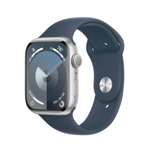 Apple Watch Series 9 GPS 41mm Silver Aluminium Case with Storm Blue Sport Band - SM MR903QCA