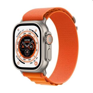 Apple Watch Ultra GPS + Cellular 49mm Titanium Case with Orange Alpine Loop - Large MQFM3CSA