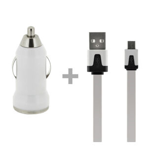 Autonabíjačka 4-OK + Dátový kábel USB,1AMP, biela PDFCMB