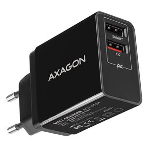 AXAGON ACU-QS24 sieťový adaptér Smart 5 V 1,2 A + 1x QC3.0, 24 W, čierny ACU-QS24