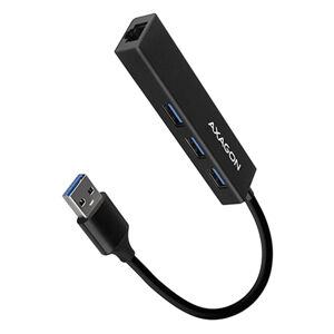 AXAGON HMA-GL3A 3x USB-A + GLAN, USB3.2 Gen 1 hub, kovový, 20 cm USB-A kábel HMA-GL3A