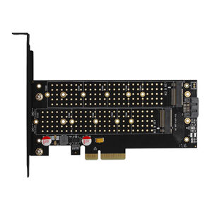 AXAGON PCEM2-D PCI-E 3.0 4x - DUAL M.2 SSD (NVMe + SATA), dual voltage, up to 110mm SSD PCEM2-D