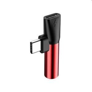Baseus L41 redukcia USB-C/AUX+USB-C (samica), červená CATL41-91