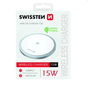 Bezdrôtová nabíjačka Swissten 15W, biela 22055505