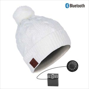 Bluetooth čiapka s brmbolcom, biela PGS-378457
