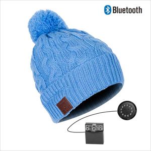 Bluetooth čiapka s brmbolcom, modrá