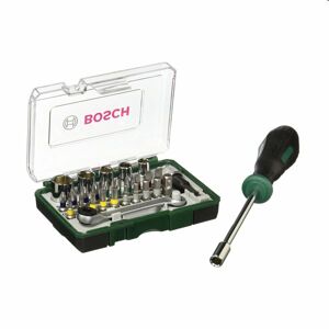 Bosch 27 dielna súprava skrutkovacích bitov so západkovým kľúčom a ručným skrutkovačom 2607017331