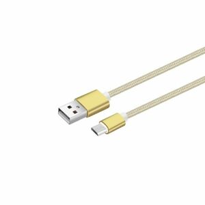 Dátový a nabíjací kábel s Micro USB konektorom, dĺžka 1 meter, Gold SA510MU-GD