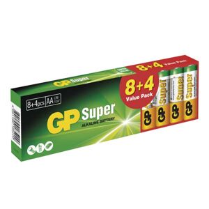 GP alkalická batéria SUPER AA (LR6) 8+4DB B1320T2