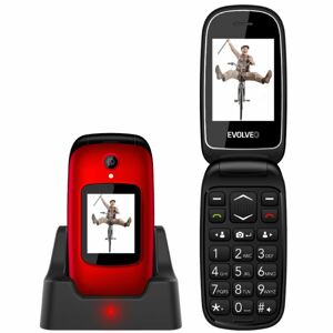 Evolveo EasyPhone FD, red + nabíjací stojan - SK distribúcia EP-700-FDR