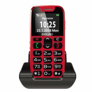 Evolveo EasyPhone, red + nabíjací stojan - SK distribúcia EP-500-RED