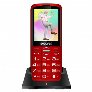 Evolveo EasyPhone XO, mobilný telefón pre seniorov s nabíjacím stojanom, červený EP-630-XOR