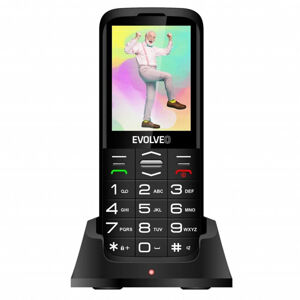 Evolveo EasyPhone XO, mobilný telefón pre seniorov s nabíjacím stojanom, čierny EP-630-XOB