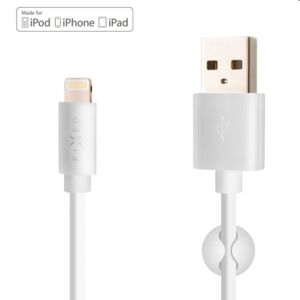 FIXED dátový a nabíjací kábel USB/Lightning MFI, 20W, 1m, biela FIXD-UL-WH