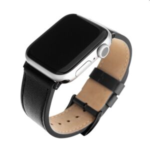 FIXED Kožený remienok pre Apple Watch 384041 mm, čierny FIXLST-436-BK
