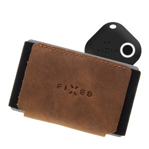 FIXED Smile Kožená peňaženka so smart trackerom, hnedá FIXSM-STN-BRW