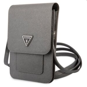 Guess PU Saffiano Triangle Logo Phone Bag, grey 57983108555