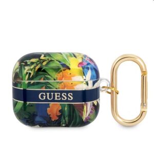 GUESS TPU Flower Print case for Apple AirPods 3, blue 57983108177