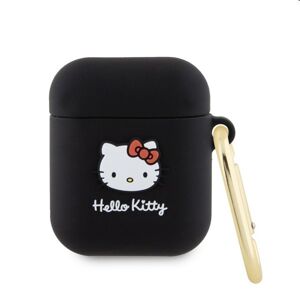 Hello Kitty Liquid Silicone 3D Kitty Head Logo obal pre Apple AirPods 12, čierny 57983116937