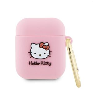 Hello Kitty Liquid Silicone 3D Kitty Head Logo obal pre Apple AirPods 12, ružové 57983116940