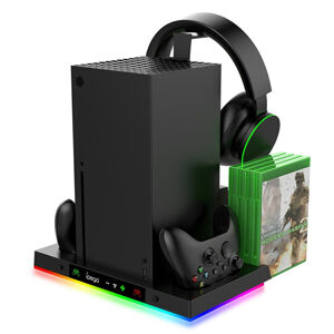 iPega XBX023S Multifunkčný nabíjací RGB stojan s chladením pre Xbox Series X, black PG-XBX023S