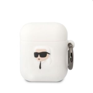 Karl Lagerfeld 3D Logo NFT Karl Head silikónový obal pre Apple AirPods 12, biele 57983112288