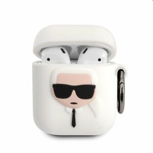 Karl Lagerfeld Karl Head silikónový obal pre Apple AirPods 12, biely 57983103055