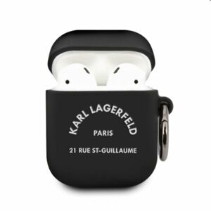 Karl Lagerfeld Rue St Guillaume silikónový obal pre Apple AirPods 12, čierny 57983103059