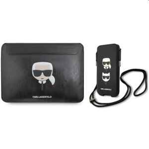 Karl Lagerfeld Sleeve for MacBook AirPro + K&C Head Saffiano PU Pouch L, čierne 57983108945