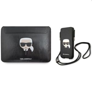 Karl Lagerfeld Sleeve for MacBook AirPro + Saffiano PU Pouch L, čierne 57983108944