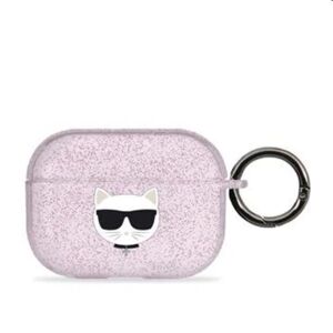 Karl Lagerfeld TPU Glitter Choupette Head obal pre Apple Airpods Pro, ružové 57983103561