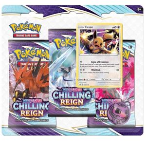Kartová hra Pokémon TCG Sword & Shield 6 Chilling Reign 3 pack Blister Eevee (Pokémon) 177-82850