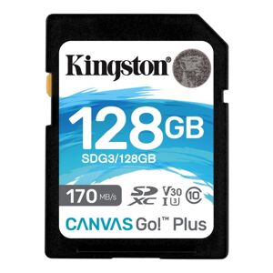 Kingston Canvas Go Plus Secure Digital SDXC UHS-I U3 128 GB | Class 10, rýchlosť 17090 MBs (SDG3128 GB) SDG3128GB