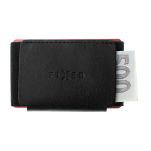 Kožená peňaženka FIXED Smile Tiny Wallet so smart trackerom FIXED Smile Pro, čierna FIXSM-STN2-BK