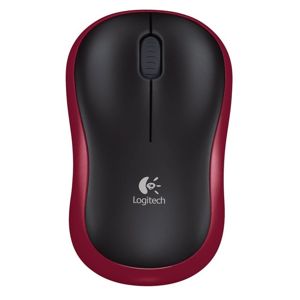 Kancelárska myš Logitech bezdrôtová M185, červená 910-002240