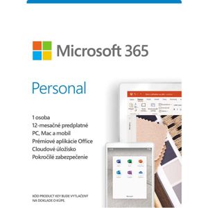 Microsoft 365 Personal - 12 mesiacov (32-bit/x64 SK) PC Code-in-a-Box