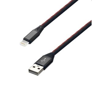 MobilNET Dátový a nabíjací kábel TPU USBLightning, 2A, 2m, čierny KAB-0185-USB-LIGHT